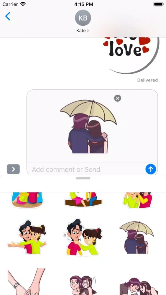 Romantic Couple Emoji Stickers应用截图