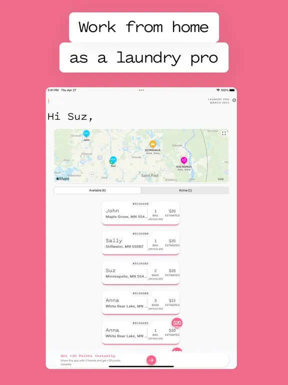 ภาพหน้าจอของ Poplin for Laundry Pros iPad 