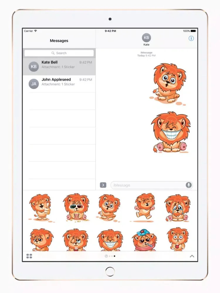Tangkapan skrin Lion Cub Sticker Pack iPad 