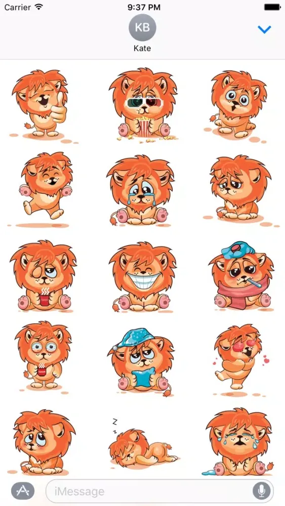 Tangkapan skrin Lion Cub Sticker Pack