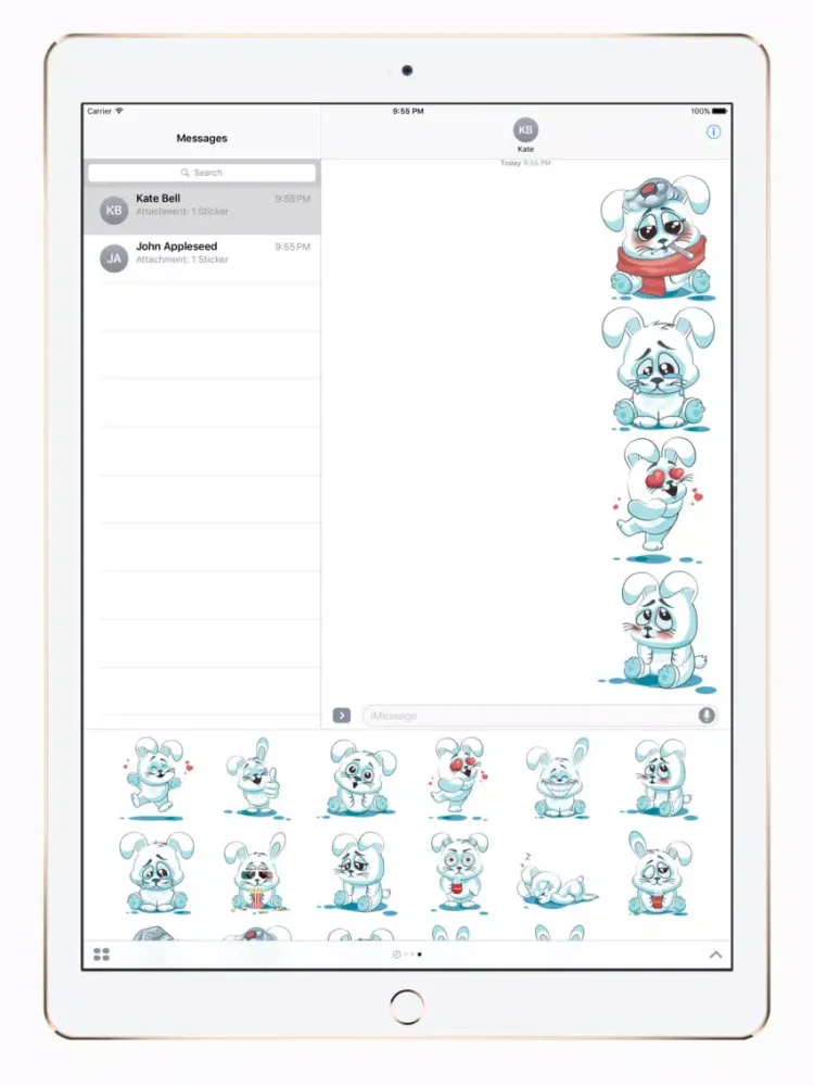 Скриншоты White Bunny Sticker Pack iPad 