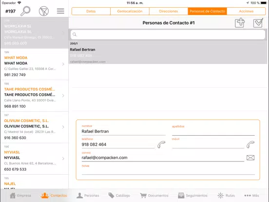 Tangkapan layar Delpro(CRM) iPad 