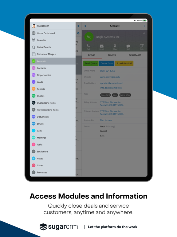 SugarCRM iPad  স্ক্রিনশট