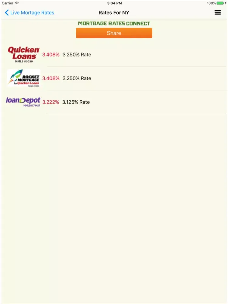 Mortgage Connect Rates - Live Mortgage Rates iPad 應用截圖