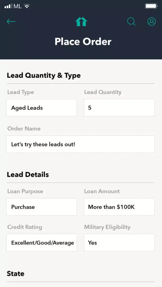 Captures d'écran de MortgageLead.com