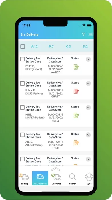 Tangkapan layar SRxDelivery 2.0