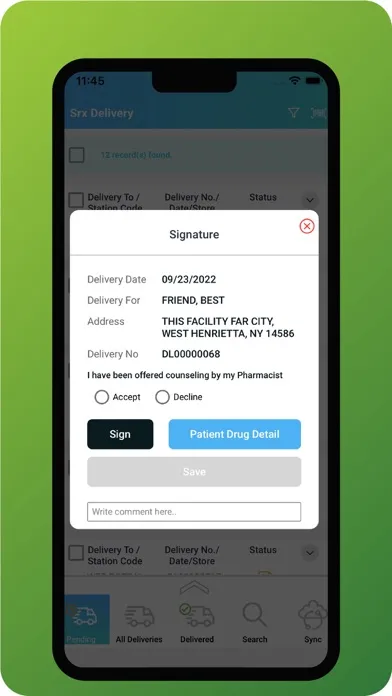 Tangkapan layar SRxDelivery 2.0