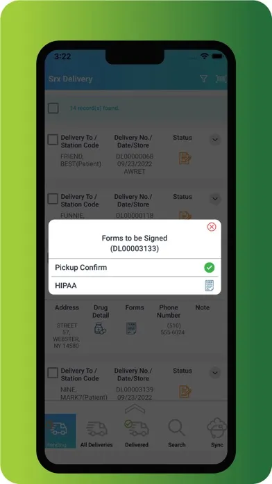 Tangkapan layar SRxDelivery 2.0