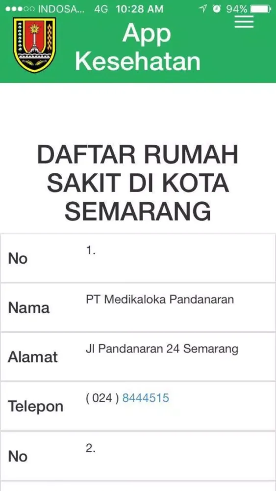 Скриншоты Info Kesehatan Semarang