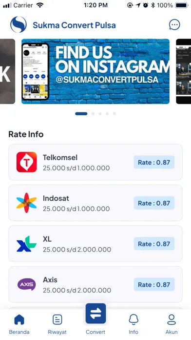 Screenshot di Sukma Convert Pulsa