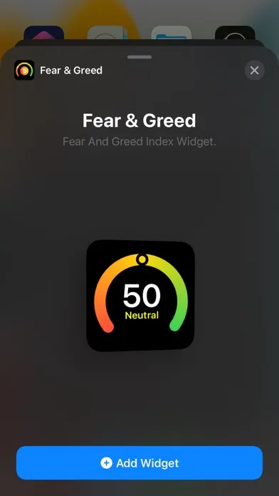 Tangkapan layar Fear And Greed Index Widget