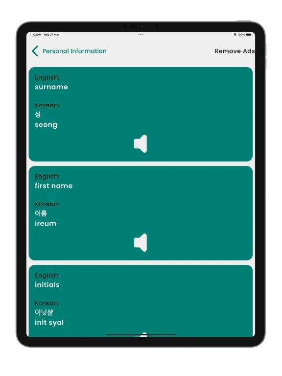 Tangkapan layar Learn Korean Language Fast iPad 