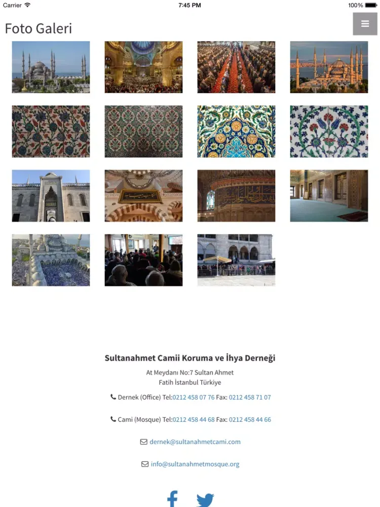 ภาพหน้าจอของ Sultan Ahmet Camii iPad 