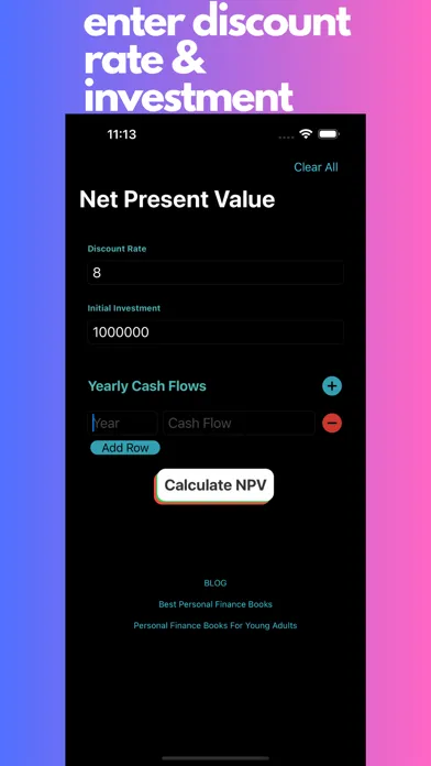 NPV Calculator स्क्रीनशॉट