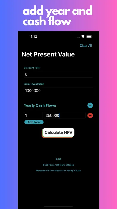 NPV Calculator स्क्रीनशॉट