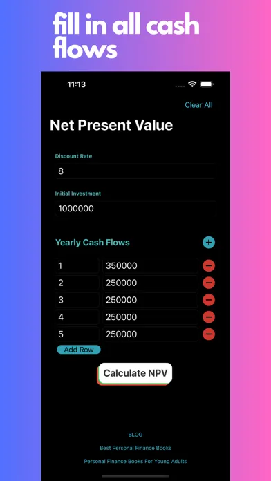 NPV Calculator स्क्रीनशॉट