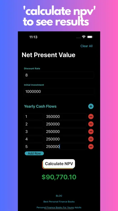 NPV Calculator स्क्रीनशॉट
