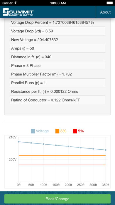 Voltage Drop Calculator Summit স্ক্রিনশট