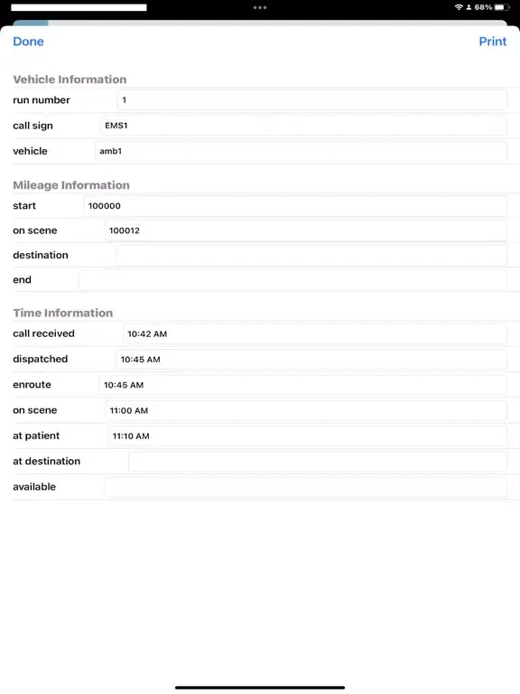 PCR-EMS iPad  Screenshots