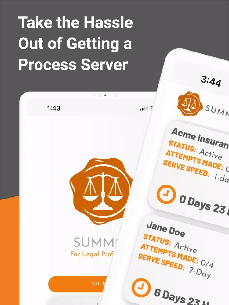 Summon - Get A Process Server iPad 應用截圖