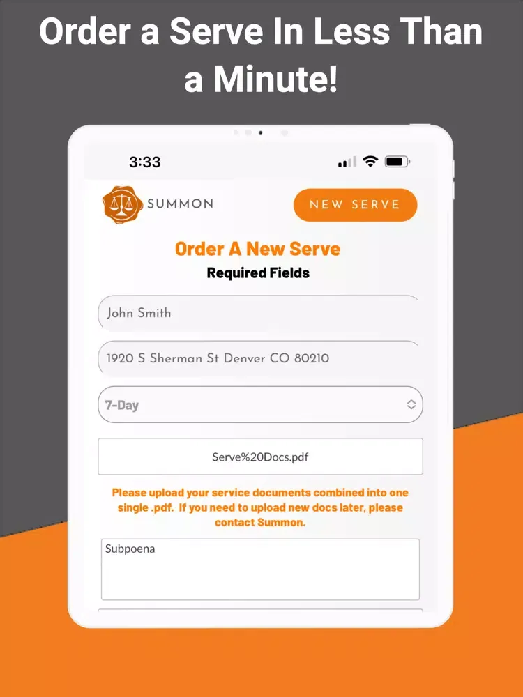 Summon - Get A Process Server iPad 應用截圖