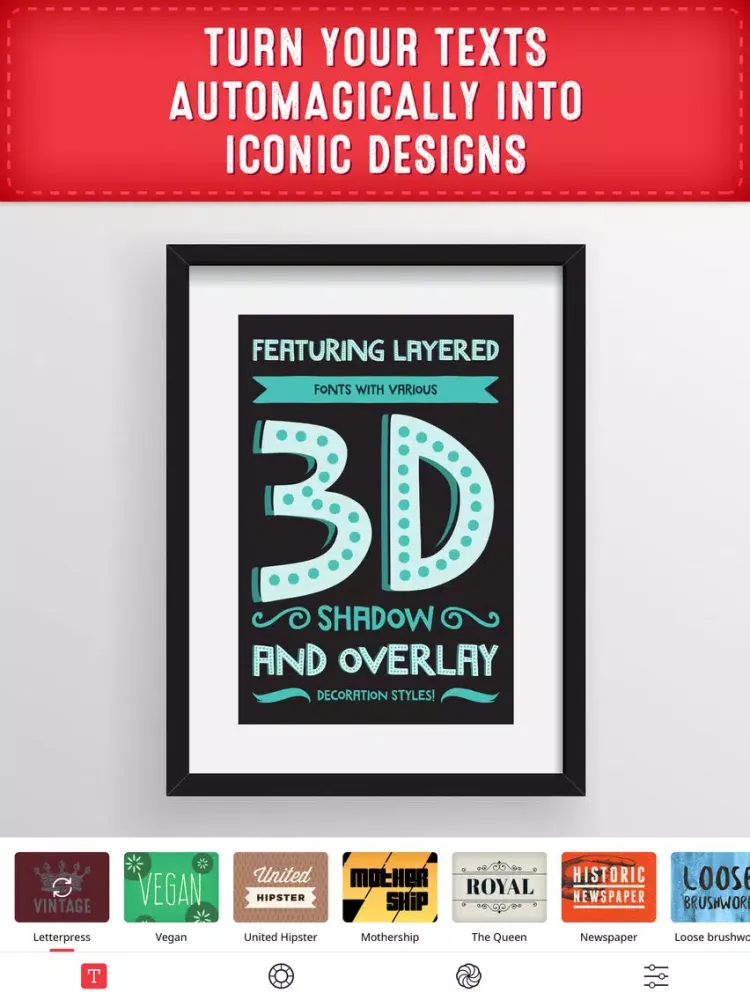 Retype - Typography Photo Editor iPad 应用截图