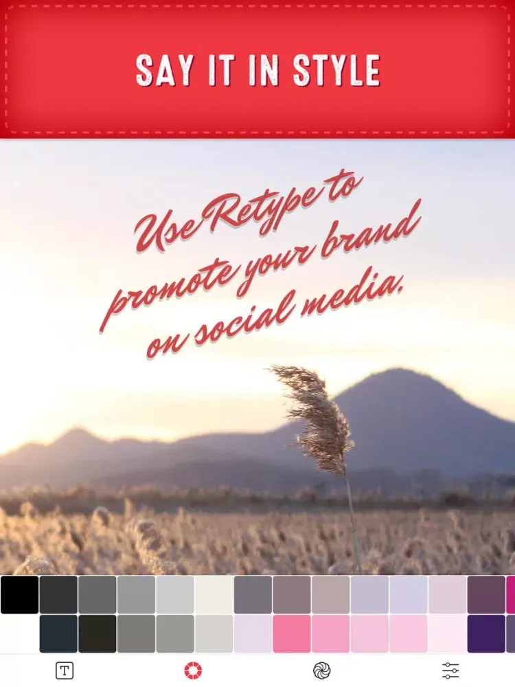 Retype - Typography Photo Editor iPad 应用截图