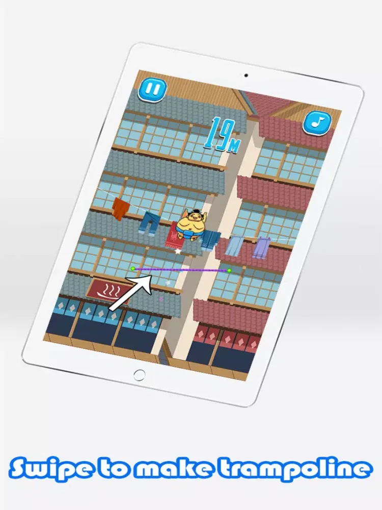 Скриншоты Sumo Wrestler Jump - addictive trampoline game iPad 