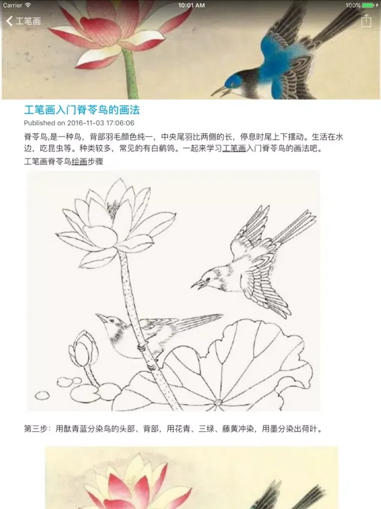 ภาพหน้าจอของ 国画入门基础教程 - 学国画传承绘画艺术 iPad 