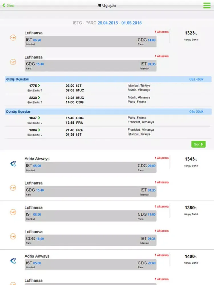 Uçak Bileti by Modabilet iPad  Screenshots