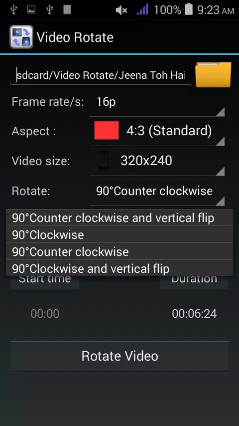 Ảnh chụp màn hình của Video Rotate