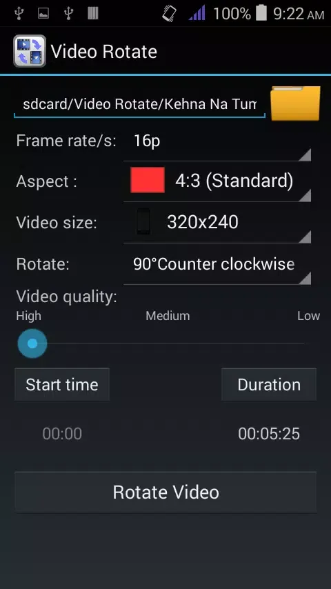 Ảnh chụp màn hình của Video Rotate