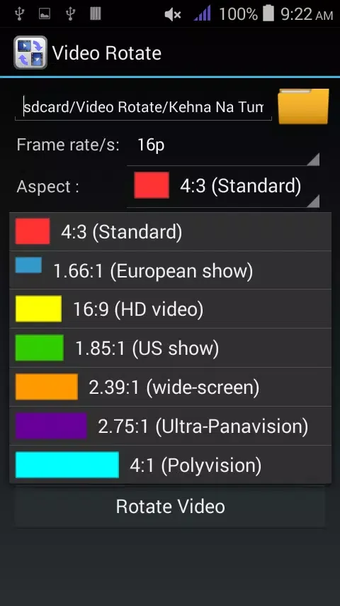 Ảnh chụp màn hình của Video Rotate