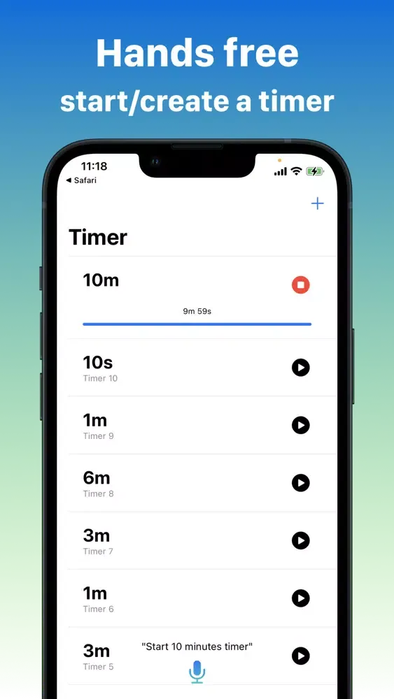 Ảnh chụp màn hình của Timers - Hands free timer