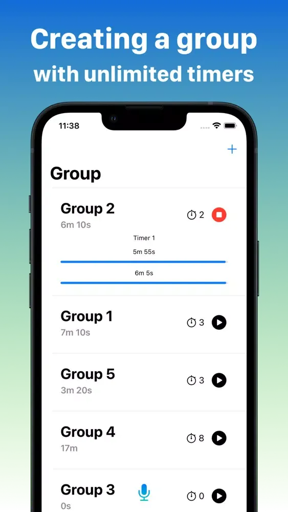 Ảnh chụp màn hình của Timers - Hands free timer