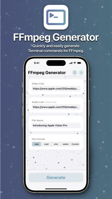 FFmpeg Command Generator سکرین شاٹس