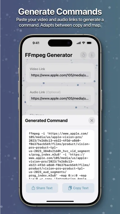FFmpeg Command Generator سکرین شاٹس