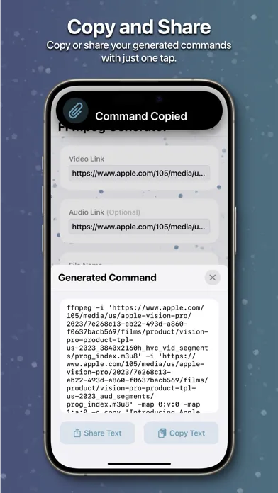 FFmpeg Command Generator سکرین شاٹس