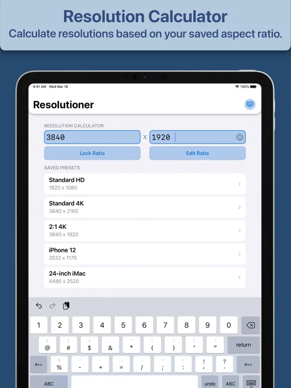 Resolutioner iPad  스크린샷