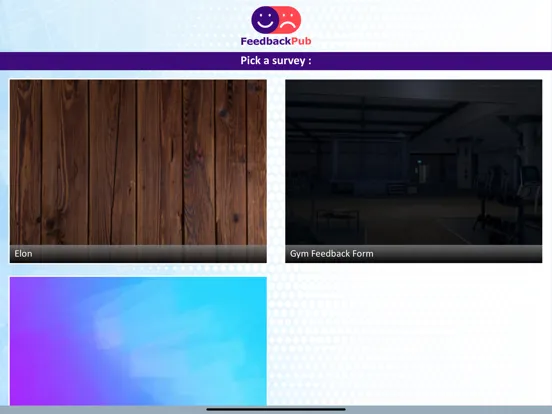 Capturas de tela do FeedbackPub iPad 