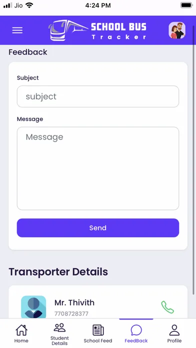 SunBeam Bus Tracker Screenshots