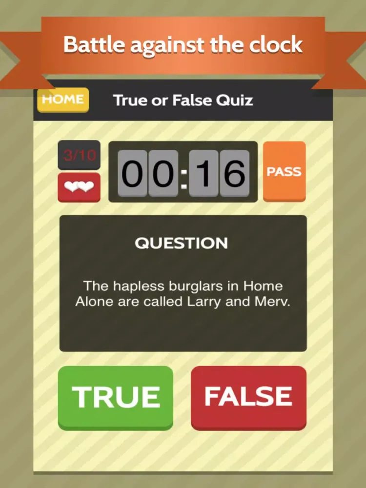 تصاویر True or False trivia quiz iPad 