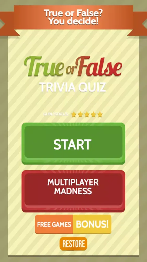 تصاویر True or False trivia quiz