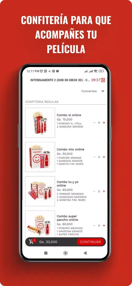 Tangkapan layar Cinemark Paraguay