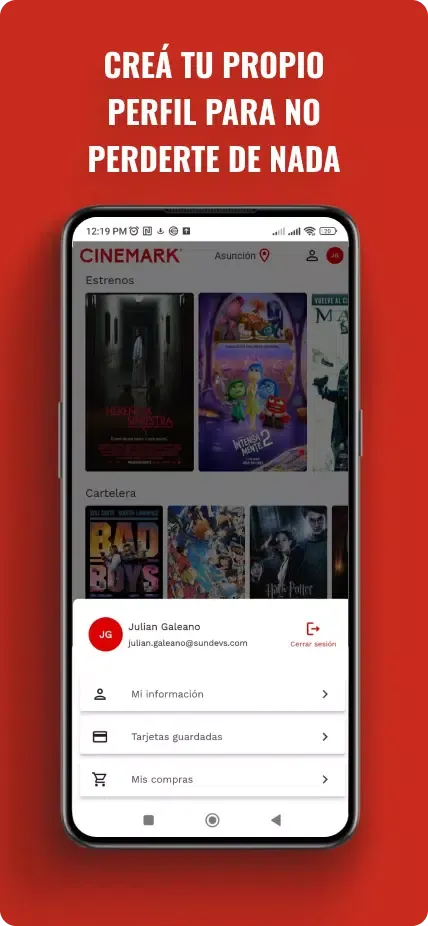 Tangkapan layar Cinemark Paraguay