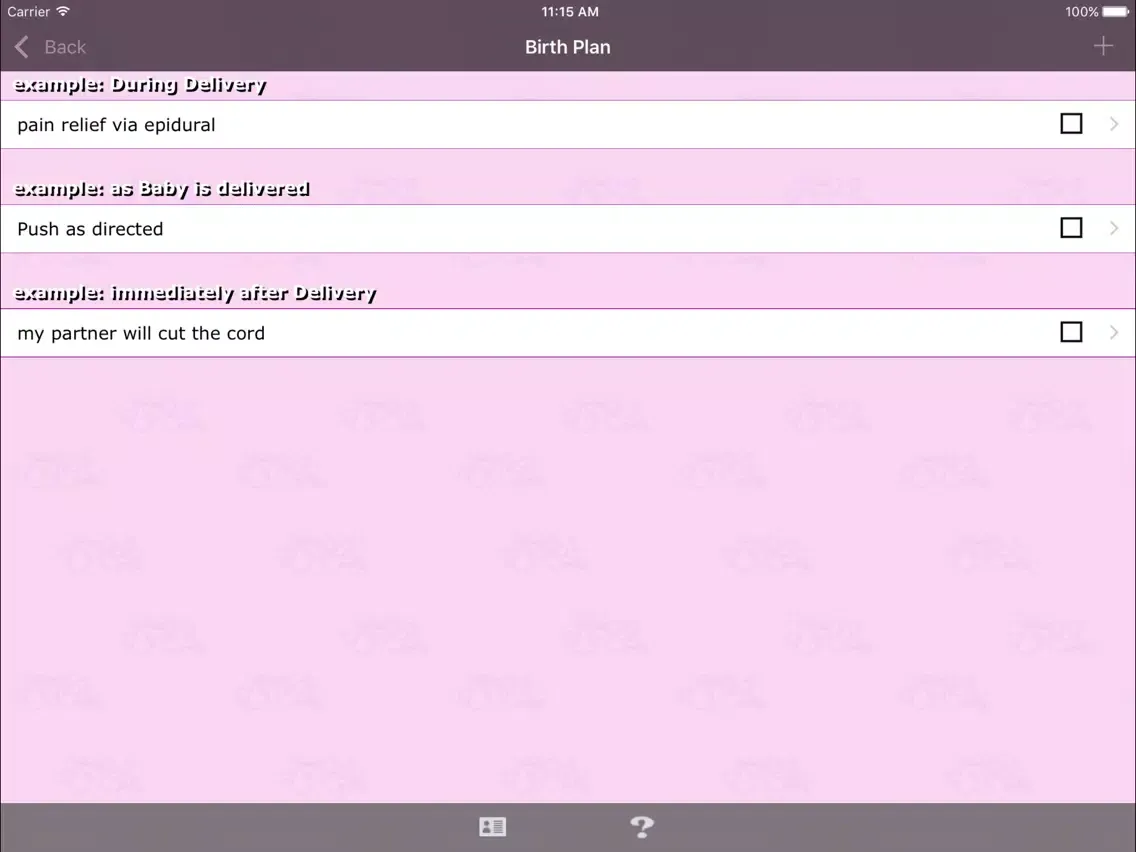 I'm having a Baby, Planner iPad 应用截图