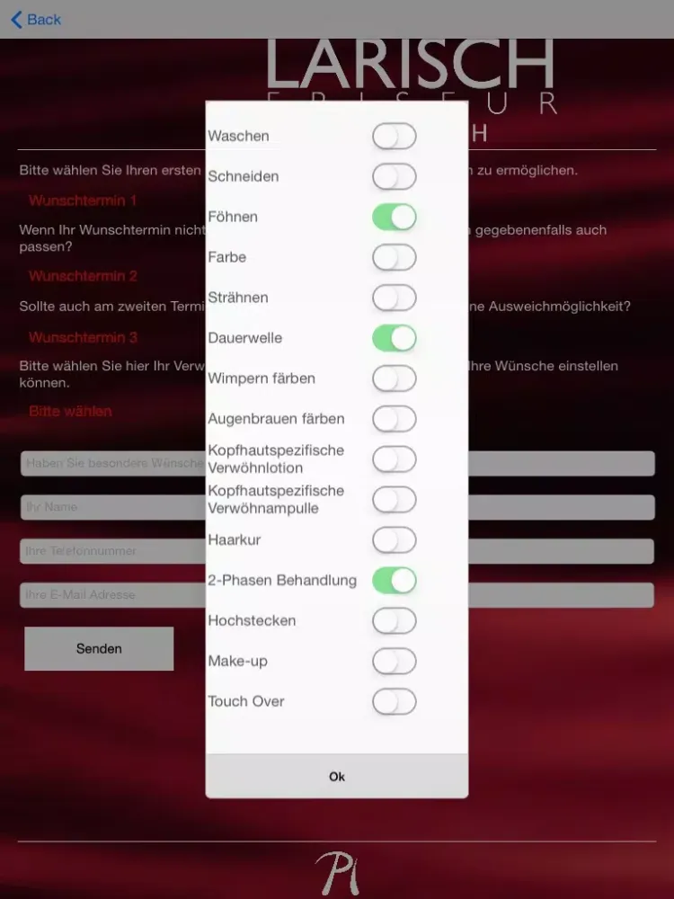 Screenshot di Friseur Larisch iPad 