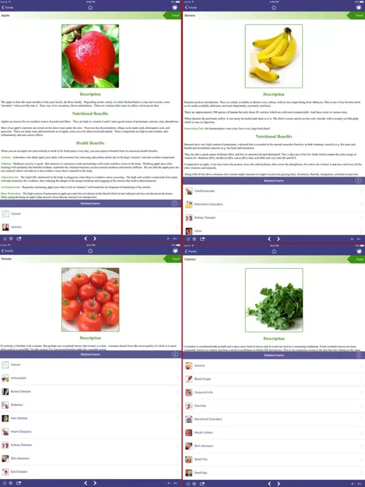 Healing Foods iPad  Screenshots