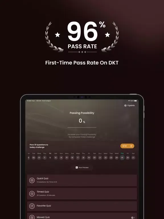 Tangkapan layar NSW DKT Practice Test 2022 iPad 