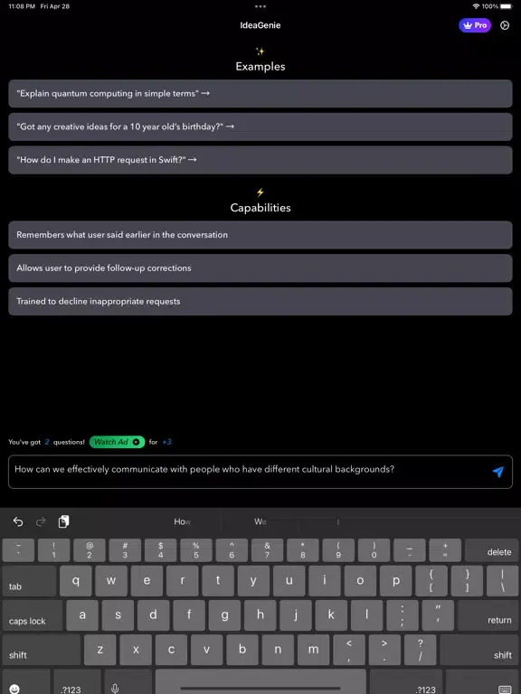 IdeaGenie: Ultimate AI Chatbot iPad  স্ক্রিনশট